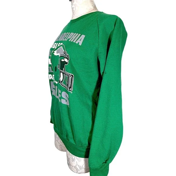 Vintage Garan NFL Eagles Sweatshirt Kelly Green 80s - Picture 9 of 13